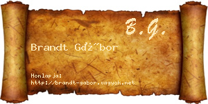 Brandt Gábor névjegykártya